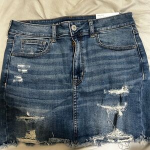 AE high rise denim mini skirt